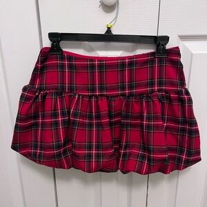 Hollister Red Plaid Mini Skirt